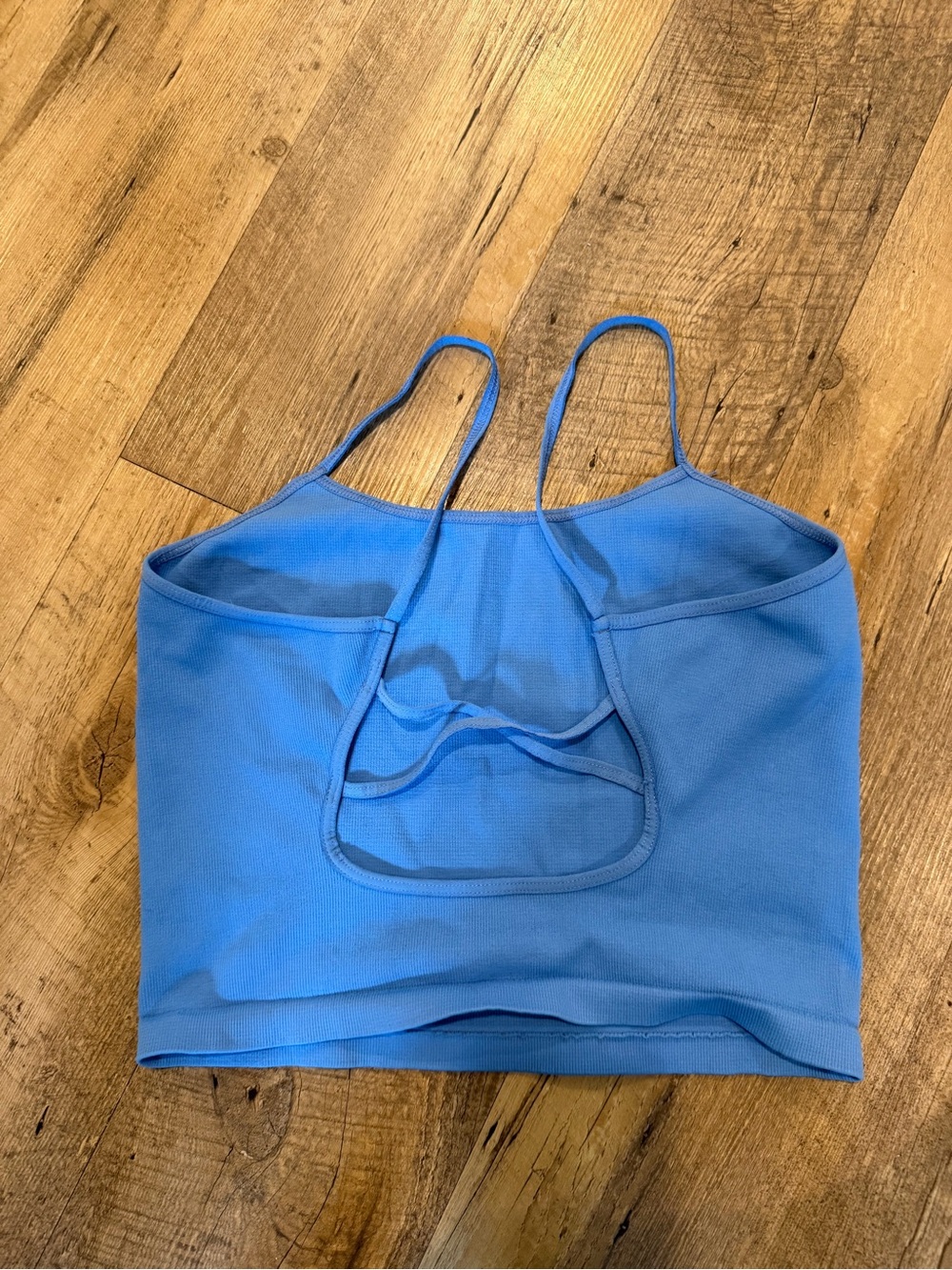 FP Movement Blue Ribbed Cropped Tank M/L - Picture 3 of 4